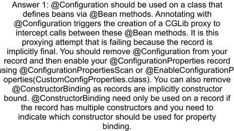 How to use records for ConfigurationProperties in Spring Boot 264 class may not be final