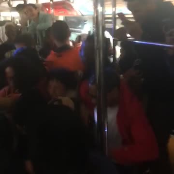 Mosh pit party subway train