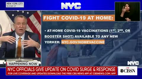 December 21st - NYC Mayor de Blasio says a ‘vaccination team’ will come to your house, give everyone in your family the booster shot and $100