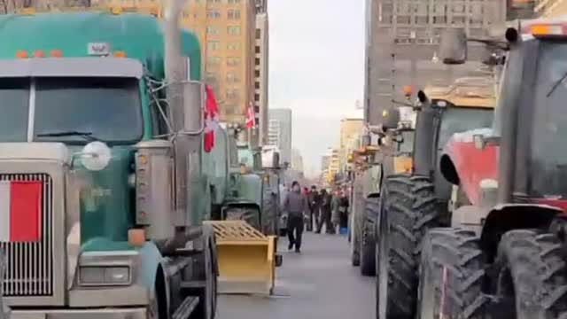 Farmers join the trucker's protest