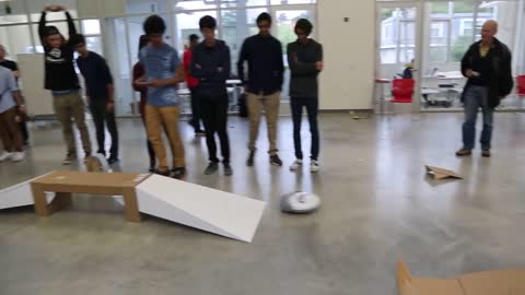 Racing Roomba Takes On Obstacle Course!!