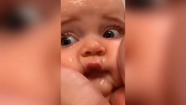Baby having a bath