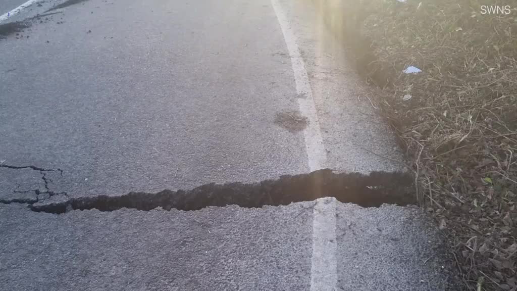 Ripped up road