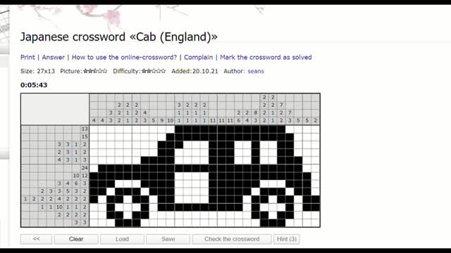 Nonograms - Cab (England)