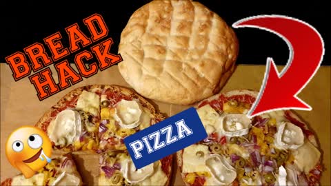 1 Bread = 2 Pizzas [ Food Hack ] Easy & Delicious