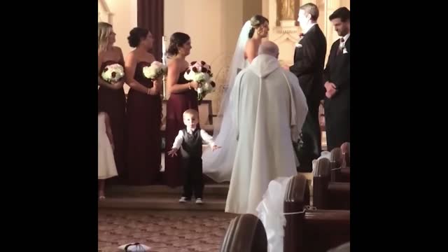 How he has fallen at the wedding!!!! Though he prayed for a couple.