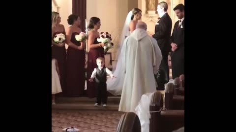 How he has fallen at the wedding!!!! Though he prayed for a couple.