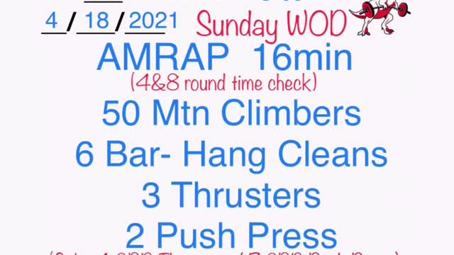 WOD 4/18/2019 Tuff Luv CrossFit