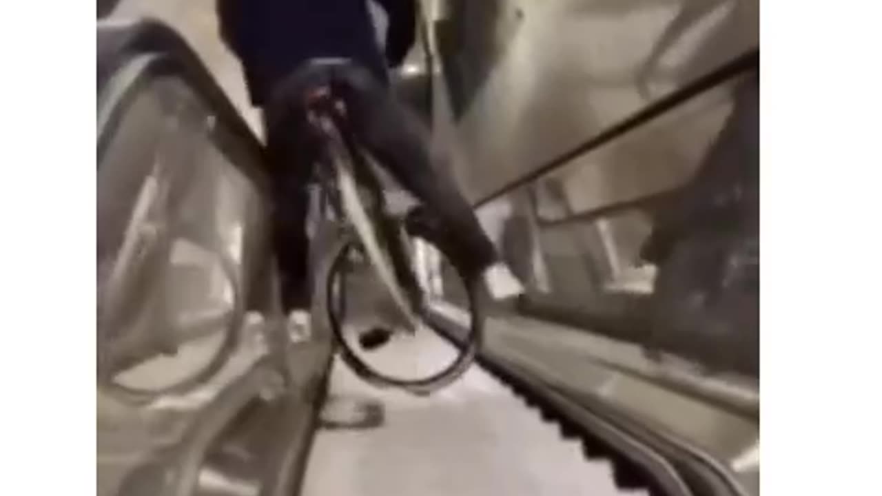 Cycling on the escalator