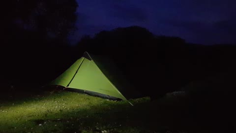 Lanshan 2 lightweight trekking pole tent. Light source completed.