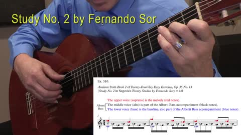 Video #66: Play the accompaniment but sing the melody, Study No. 2 (Fernando Sor)