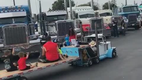 America's smallest truck driver? Is there anything smaller than him?