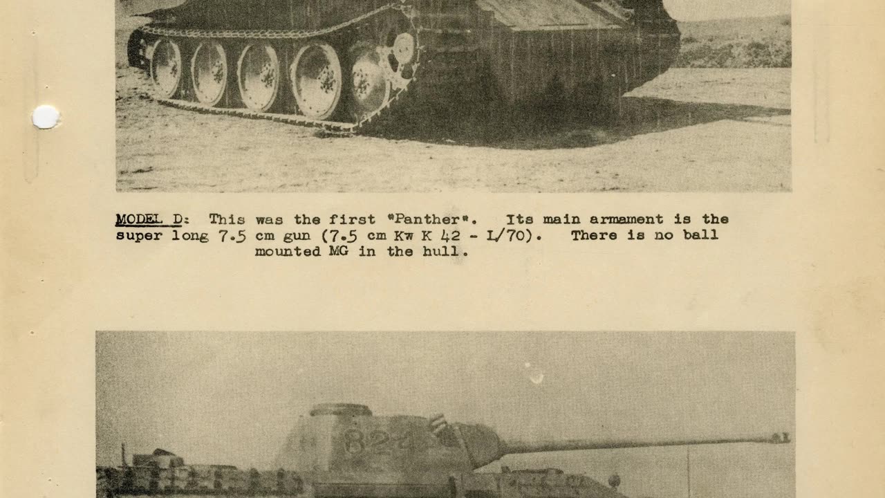 German Panther Tank as reported by Military College Of Science