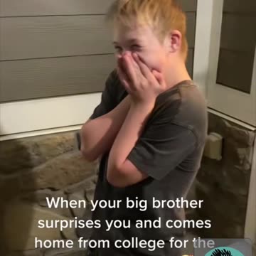 Big Brother sneaks home from college to surprise his little brother with down syndrome