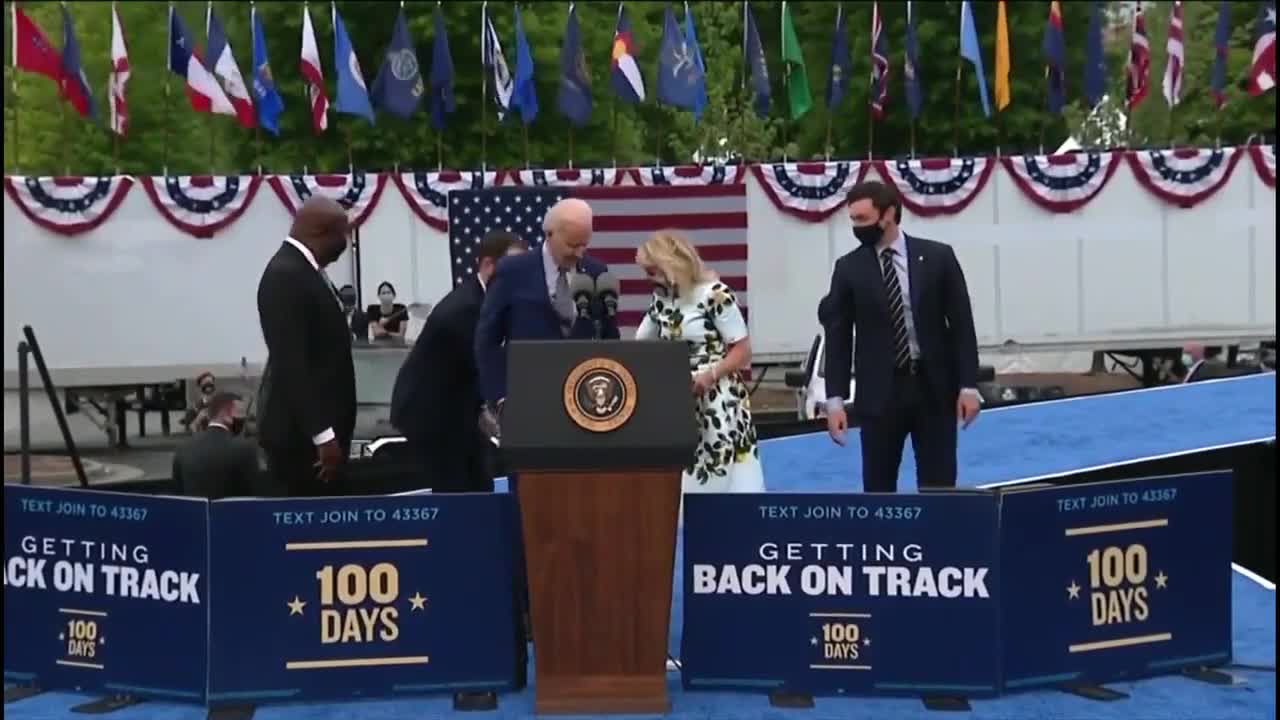 Confused Biden Desperately Looks for Mask, Even Though He's Outside and Vaccinated