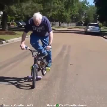 My grandfather shows kids how it was done in the 1980s Bicycles