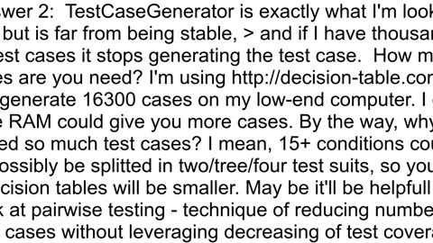 Automatic Decision Table generator