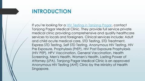 Best HIV Testing in Tanjong Pagar