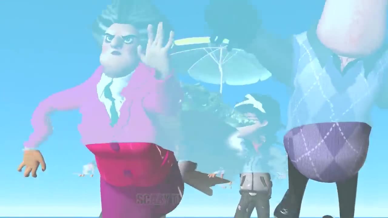 #Miss T and Hello Neighbor with Ice Cream Three + More Scary Teacher Coffin Dance