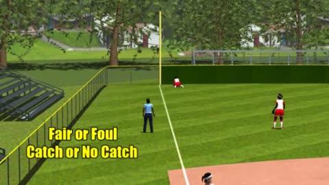 3 Umpires - Bases Loaded - Flyball To Outfield