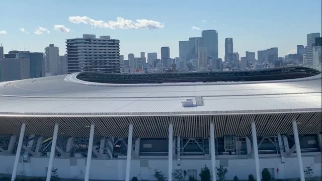 Aerial Video of National Stadium Japan