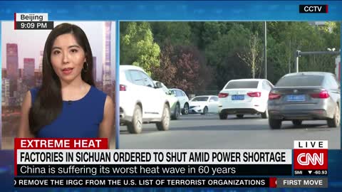 CNN on China: Sichuan province ordered all factories to shut down for 6 days (power shortage)