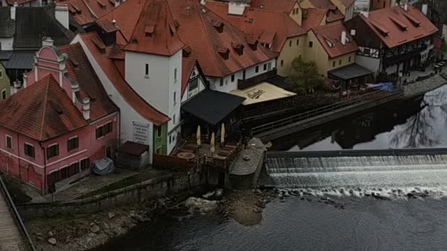 View from the castle to the city of České Krumlov.