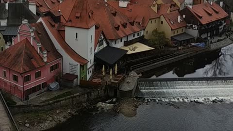 View from the castle to the city of České Krumlov.