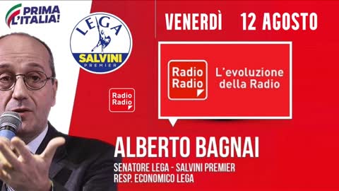 🔴 Intervista radiofonica al Sen. Alberto Bagnai su "Radio Radio" del 12/08/2022.