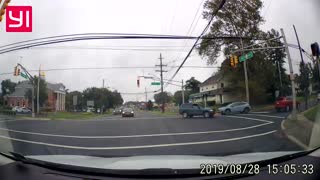 Close call caught on Front dash cam