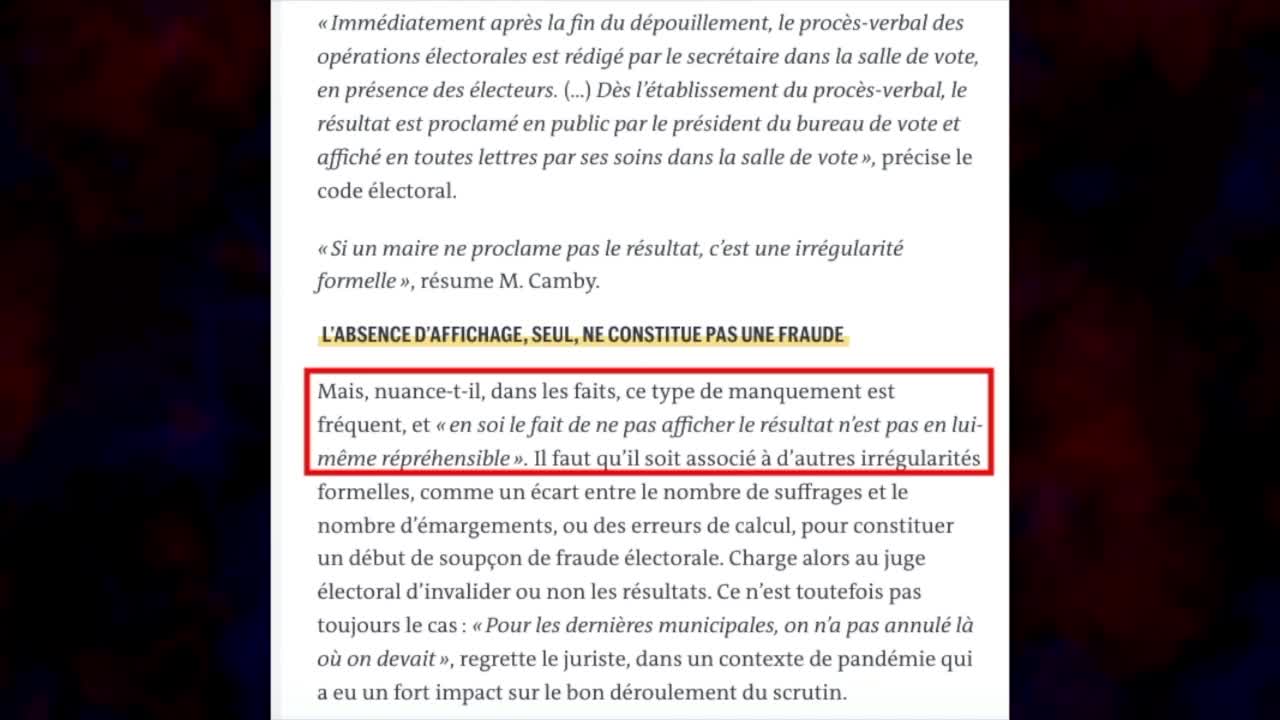 FRAUDE INSTITUTIONNELLE. LA PRESIDENTIELLE 2022 EST ENTIEREMENT FRAUDULEUSE. LES EXPLICATIONS 2/4