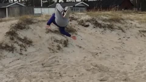 Sand dune front flip slam