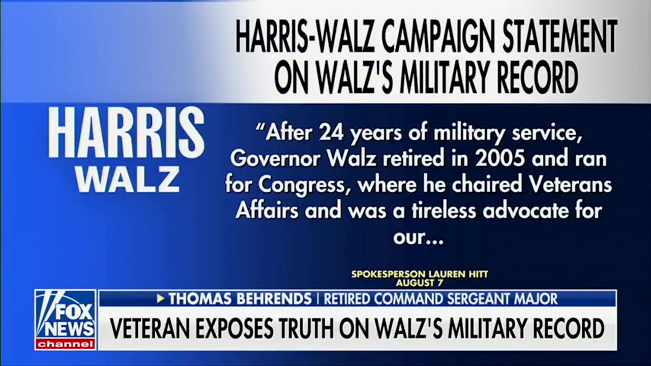 VETERAN EXPOSES TRUTH ON WALZ’S MILITARY RECORD