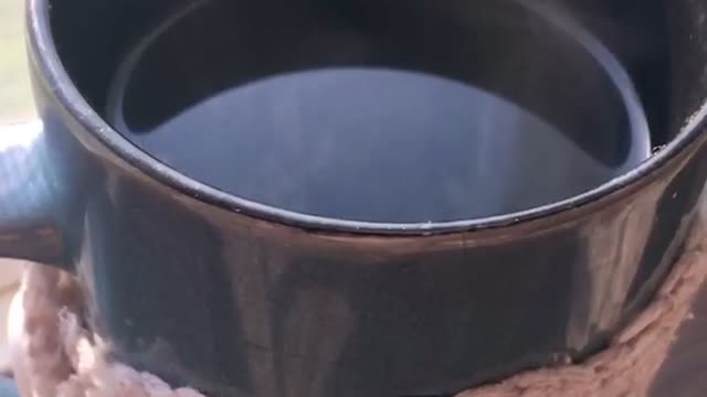 Coffee steam slow motion
