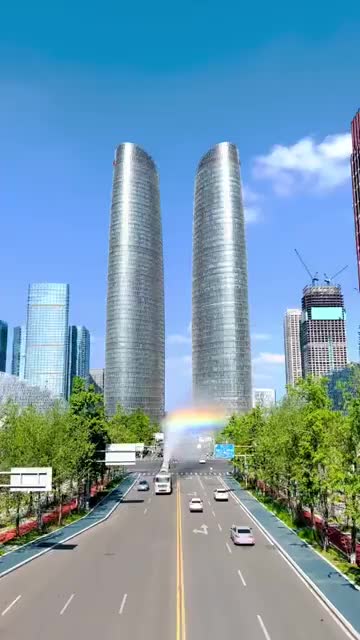 China spraying the rainbow