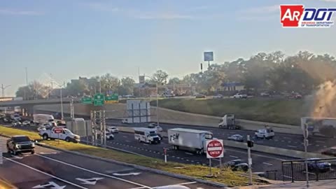 WATCH: Little Rock Semi-Truck Trailer Fire Caught On Camera