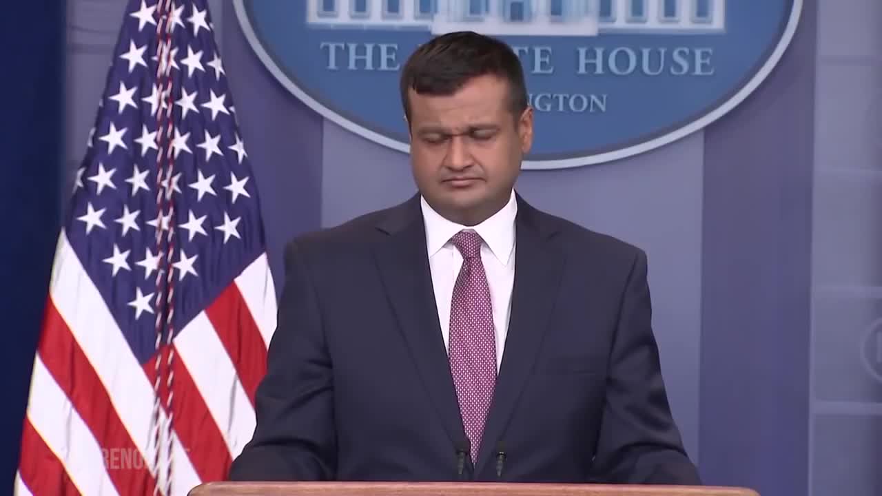 Raj Shah Stress Relief At WH Press Conference