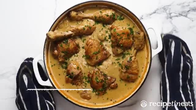 Chicken Fricassee - quick French Chicken Stew