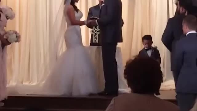 Kids add some comedy to a wedding