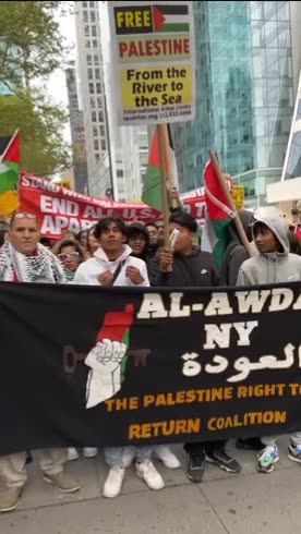 NYC Rally - Socialists Chant "From the River to the Sea, Palestine will Be Free"