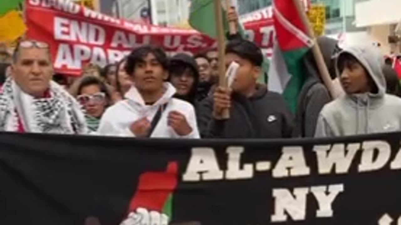 NYC Rally - Socialists Chant "From the River to the Sea, Palestine will Be Free"