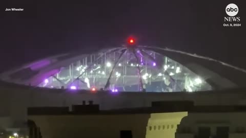 Tropicana Field Roof Blown off During Hurricane Milton