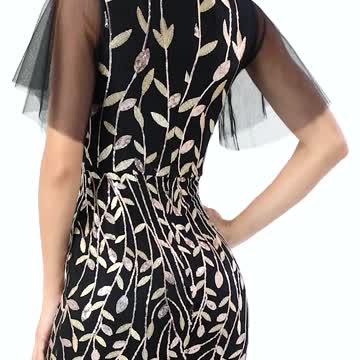 Formal Evening Plus Size Mermaid V Neck Short Sleeve Lace Appliques Tulle Long Party Gowns