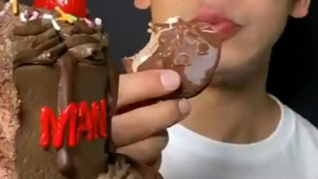 Almond chocolate ice cream ASMR mukbang