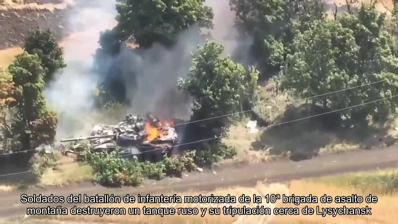 Soldiers of the motorized infantry battalion of the 10th mountain assault brigade destroyed a Russi