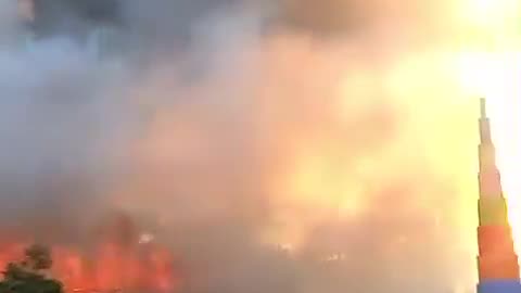 A massive fire has broken out at the Celosia Flower Garden in Bandungan, Java,