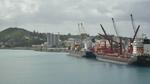 New Caledonia Noumea Loading Two Ships