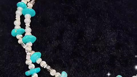 GN-20241128-01 High Quality Turquoise Necklace and Pearl S925 Silver Fashion Women's Jewelry