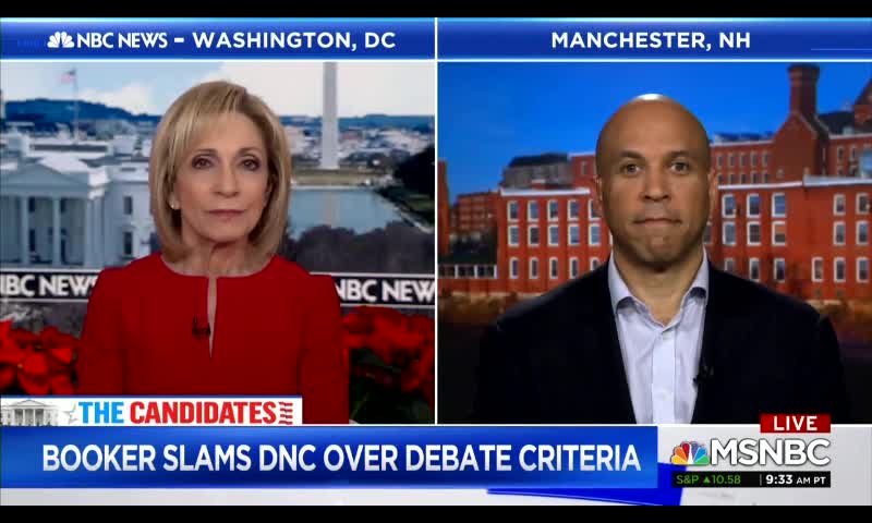 Cory Booker complains about DNC debate rules