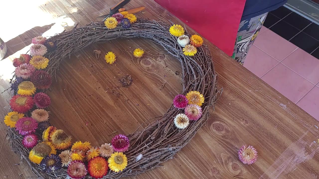 Dried flower wreath